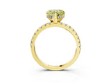 Yellow gold Fancy Yellow Heart Cut Diamond Solitaire Ring with Round  Pavé Band and Four-Prong Setting_39