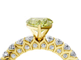 Yellow gold Fancy Yellow Heart Cut Diamond Solitaire Ring with Shared Prong Pavé Band and Four-Prong Setting_63