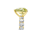 Yellow gold Fancy Yellow Heart Cut Diamond Solitaire Ring with Shared Prong Pavé Band and Four-Prong Setting_64