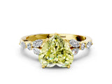 Yellow gold Fancy Yellow Heart Cut Diamond Solitaire Ring with Side Stones and Four-Prong Setting_68