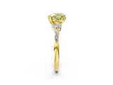 Yellow gold Fancy Yellow Heart Cut Diamond Solitaire Ring with Side Stones and Four-Prong Setting_70