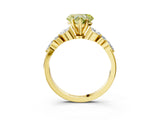 Yellow gold Fancy Yellow Heart Cut Diamond Solitaire Ring with Side Stones and Four-Prong Setting_71