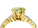 Yellow gold Fancy Yellow Heart Cut Diamond Solitaire Ring with Side Stones and Four-Prong Setting_72