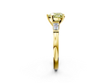 Yellow gold Fancy Yellow Heart  Cut Diamond Solitaire Ring with Tapered Baguette Accents and Four-Prong Setting_59