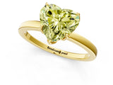 Yellow gold Fancy Yellow Heart Cut Diamond Solitaire Ring with Thin Band and Prong Setting_13