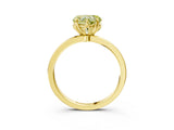 Yellow gold Fancy Yellow Heart Cut Diamond Solitaire Ring with Thin Band and Prong Setting_15