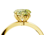 Yellow gold Fancy Yellow Heart Cut Diamond Solitaire Ring with Thin Band and Prong Setting_16