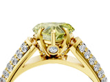 Yellow gold Fancy Yellow Heart Cut Diamond Solitaire Ring with Three-Row Pavé Band and Four-Prong Setting_39