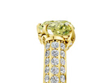 Yellow gold Fancy Yellow Heart Cut Diamond Solitaire Ring with Three-Row Pavé Band and Four-Prong Setting_40
