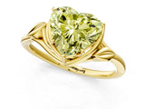 Yellow gold Fancy Yellow Heart Cut Diamond Solitaire Ring with Twist Band and Four-Prong Setting_107