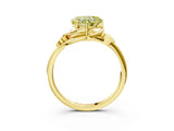Yellow gold Fancy Yellow Heart Cut Diamond Solitaire Ring with Twist Band and Four-Prong Setting_109
