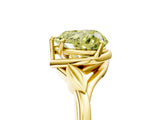 Yellow gold Fancy Yellow Heart Cut Diamond Solitaire Ring with Twist Band and Four-Prong Setting_111