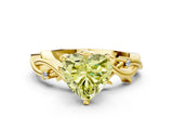 Yellow gold Fancy Yellow Heart Cut Diamond Solitaire Ring with Twisted Band and Prong Setting_200