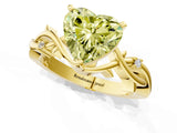 Yellow gold Fancy Yellow Heart Cut Diamond Solitaire Ring with Twisted Band and Prong Setting_201