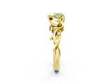 Yellow gold Fancy Yellow Heart Cut Diamond Solitaire Ring with Twisted Band and Prong Setting_202
