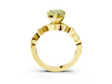 Yellow gold Fancy Yellow Heart Cut Diamond Solitaire Ring with Twisted Band and Prong Setting_203