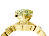 Yellow gold Fancy Yellow Heart Cut Diamond Solitaire Ring with Twisted Band and Prong Setting_204