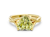 Yellow gold Fancy Yellow Heart Cut Diamond Solitaire Twist Band Prong Setting Ring_67