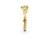 Yellow gold Fancy Yellow Heart Cut Diamond Solitaire Twist Band Prong Setting Ring_69