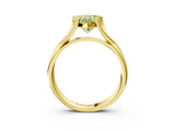 Yellow gold Fancy Yellow Heart Cut Diamond Solitaire Twist Band Prong Setting Ring_70