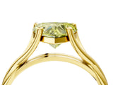 Yellow gold Fancy Yellow Heart Cut Diamond Solitaire Twist Band Prong Setting Ring_71