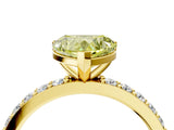 Yellow gold Fancy Yellow Heart  Cut Diamond Solitaire with Pave Band and Four-Prong Setting 5
