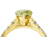 Yellow gold Fancy Yellow Heart  Cut Diamond Solitaire with Pave Band and Four-Prong Setting_118
