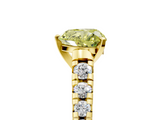 Yellow gold Fancy Yellow Heart  Cut Diamond Solitaire with Pave Band and Four-Prong Setting_119