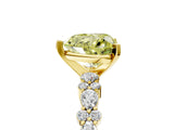 Yellow gold Fancy Yellow Heart Cut Diamond Solitaire with Side Stones, Pave Band, Four-Prong Setting_122