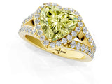 Yellow gold Fancy Yellow Heart Cut Diamond Split Shank Halo Ring with Four-Prong Setting_58
