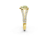 Yellow gold Fancy Yellow Heart Cut Diamond Split Shank Halo Ring with Four-Prong Setting_59