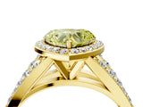 Yellow gold Fancy Yellow Heart Cut Diamond Split Shank Halo Ring with Four-Prong Setting_61