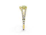 Yellow gold Fancy Yellow Heart Cut Diamond Split Shank Pavé Engagement Ring with Four-Prong Setting_76