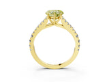 Yellow gold Fancy Yellow Heart Cut Diamond Split Shank Pavé Engagement Ring with Four-Prong Setting_77
