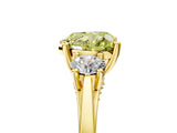 Yellow gold Fancy Yellow Heart Cut Diamond Three-Stone Engagement Ring with Prong Setting and Pavé Band_5
