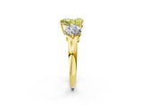 Yellow gold Fancy Yellow Heart Cut Diamond Three-Stone Ring with Prong Setting and Classic Band_139