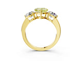 Yellow gold Fancy Yellow Heart Cut Diamond Three-Stone Ring with Prong Setting and Classic Band_140