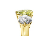 Yellow gold Fancy Yellow Heart Cut Diamond Three-Stone Ring with Prong Setting and Classic Band_142