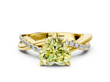 Yellow gold Fancy Yellow Heart  Cut Diamond Twist Band Solitaire with Prong Setting_55