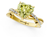 Yellow gold Fancy Yellow Heart  Cut Diamond Twist Band Solitaire with Prong Setting_56