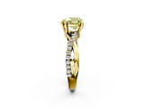Yellow gold Fancy Yellow Heart  Cut Diamond Twist Band Solitaire with Prong Setting_57