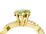 Yellow gold Fancy Yellow Heart  Cut Diamond Twist Band Solitaire with Prong Setting_59