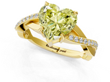 Yellow gold Fancy Yellow Heart  Cut Diamond Twisted Band Engagement Ring with Prong Setting_4