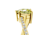 Yellow gold Fancy Yellow Heart  Cut Diamond Twisted Band Engagement Ring with Prong Setting_8