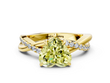 Yellow gold Fancy Yellow Heart  Cut Diamond Twisted Band with Pavé Setting and Four-Prong Setting_20