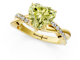 Yellow gold Fancy Yellow Heart  Cut Diamond Twisted Band with Pavé Setting and Four-Prong Setting_21