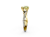 Yellow gold Fancy Yellow Heart  Cut Diamond Twisted Band with Pavé Setting and Four-Prong Setting_22