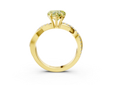 Yellow gold Fancy Yellow Heart  Cut Diamond Twisted Band with Pavé Setting and Four-Prong Setting_23