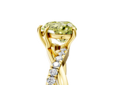 Yellow gold Fancy Yellow Heart  Cut Diamond Twisted Band with Pavé Setting and Four-Prong Setting_25