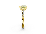 Yellow gold Fancy Yellow Heart  Cut Diamond Vine Band with Four-Prong Setting_59